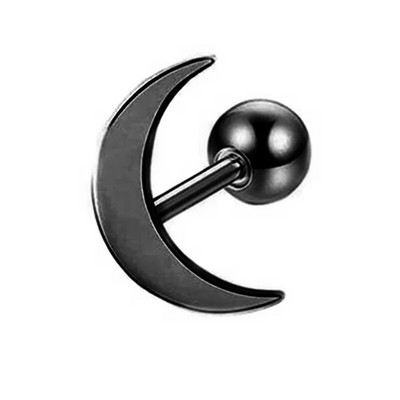 Náušnice z nehrdzavejúcej ocele s hviezdicovým tragusom, malá činka, mesiac, srdce, špirála, piercing do chrupavky, kvetinové šperky