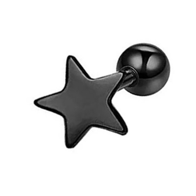 Náušnice z nehrdzavejúcej ocele s hviezdicovým tragusom, malá činka, mesiac, srdce, špirála, piercing do chrupavky, kvetinové šperky