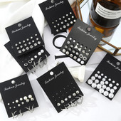 FNIO Novi komplet bisernih metalnih naušnica s korejskim modnim jednostavnim ženskim kristalnim naušnicama za djevojčice Ženski nakit Poklon