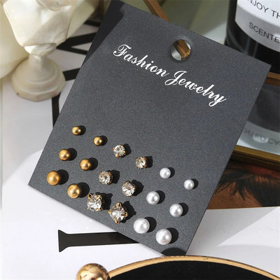 FNIO Novi komplet bisernih metalnih naušnica s korejskim modnim jednostavnim ženskim kristalnim naušnicama za djevojčice Ženski nakit Poklon