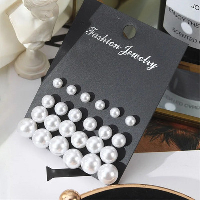 FNIO Novi komplet bisernih metalnih naušnica s korejskim modnim jednostavnim ženskim kristalnim naušnicama za djevojčice Ženski nakit Poklon