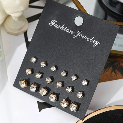 FNIO Novi komplet bisernih metalnih naušnica s korejskim modnim jednostavnim ženskim kristalnim naušnicama za djevojčice Ženski nakit Poklon