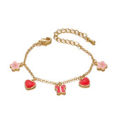 Ρυθμιζόμενο βραχιόλι δώρο Heart Love Butterfly Chain 2022 Trend Fashion Kid`s Jewelry Gift for girl Drop Shipping