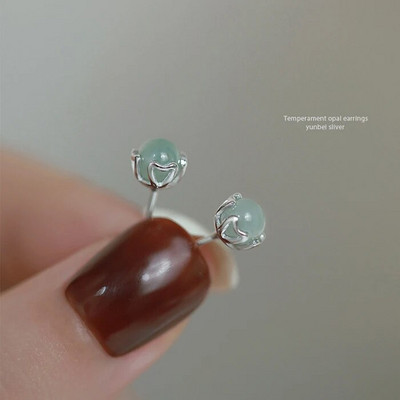 Male i izvrsne okrugle naušnice od zelenog žada zlatne boje za djevojke, poklon za svakodnevnu nošnju, nakit