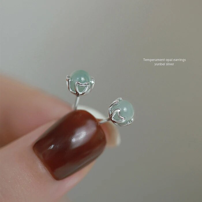 Male i izvrsne okrugle naušnice od zelenog žada zlatne boje za djevojke, poklon za svakodnevnu nošnju, nakit