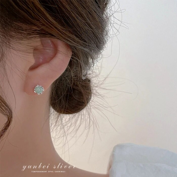 Male i izvrsne okrugle naušnice od zelenog žada zlatne boje za djevojke, poklon za svakodnevnu nošnju, nakit