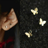 Korejski modni šarm, srebrne pozlaćene naušnice s leptirima za žene Izuzetna djevojka, naušnice s nitnama sa životinjama, nakit Pendientes Mujer