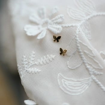 Корейски моден чар, сребърни, позлатени обеци с пеперуди за жени Изящно момиче, обеци с животни, бижута Pendientes Mujer