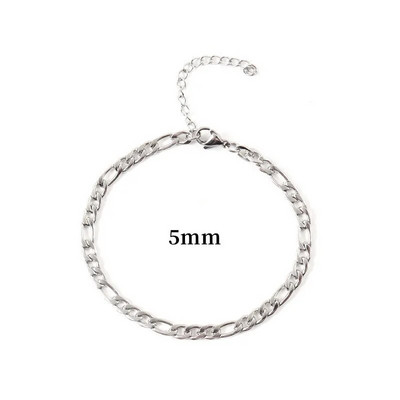 Jauna modes imitācijas pērļu ķēdes rokassprādze vīriešiem roku darbs klasiska nerūsējošā tērauda Figaro ķēdes rokassprādze vīriešiem rotaslietas dāvana