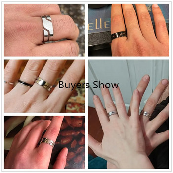 Skyrim Моден прост пръстен за двойка от неръждаема стомана за мъже, жени Ежедневни пръстени за пръсти Бижута Годеж Подарък за годишнина 2022 г. Ново
