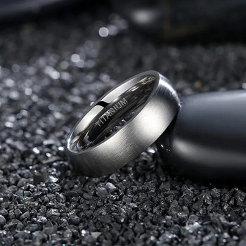 Tigrade 4/6/8mm βουρτσισμένο απλό ασημί/μαύρο δαχτυλίδι τιτανίου Ανδρικά μινιμαλιστικά δαχτυλίδια αρραβώνων Γυναικεία Ανδρικά κοσμήματα