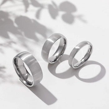 Tigrade 4/6/8 mm Матиран прост сребърен/черен цвят Титаниев пръстен Мъже Минималистична брачна лента Годежни пръстени Дамски мъжки бижута