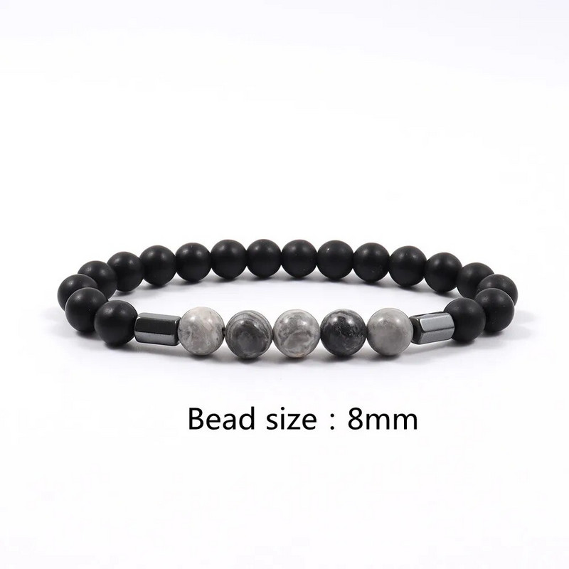 2022. gada jauna modes krusta pērlīšu rokassprādze vīriešiem, populāra 8 mm hematīta matēta rokassprādze ar pērlītēm vīriešiem, rotaslietas dāvana