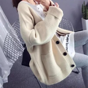 Novi džemperi Ženski Femme široki studentski kardigani s dugmadima s V-izrezom Ležerna bombona boja Slatka gornja odjeća Kombinirani kaput Ženski top