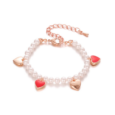 2023. Nove modne zlatno-srebrne bijele perle sa srcem Hamdmade narukvica za djecu Nakit Dodaci Blagdanski dar