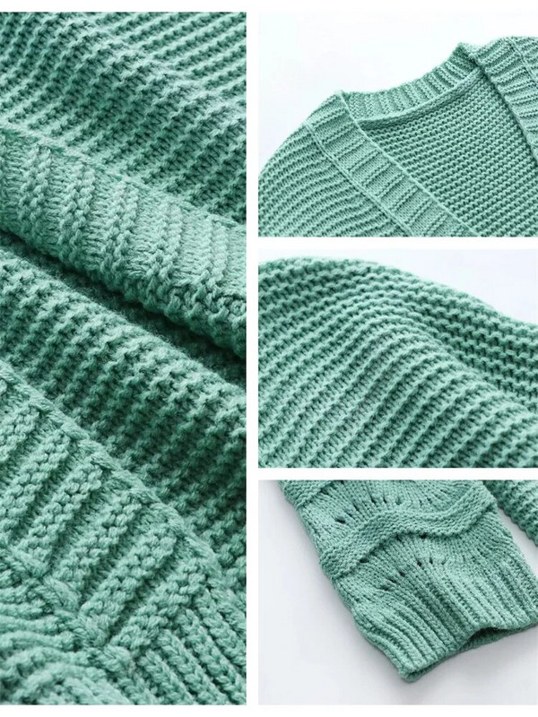 2023. gada jauns džemperis, garš jaciņš vienkrāsains sieviešu trikotāžas džemperi sieviešu džemperi ar garām piedurknēm 2023. g. jauni sieviešu mēteļi, jakas