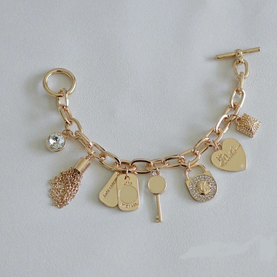 rese Heart Beetle Charm Narukvice Narukvice za žene Narukvica zlatne boje Lanac od austrijskog kristala Pulseras