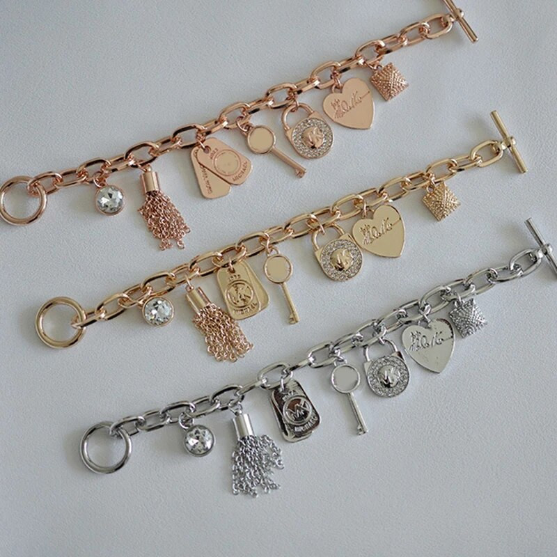 rese Heart Beetle Charm Narukvice Narukvice za žene Narukvica zlatne boje Lanac od austrijskog kristala Pulseras