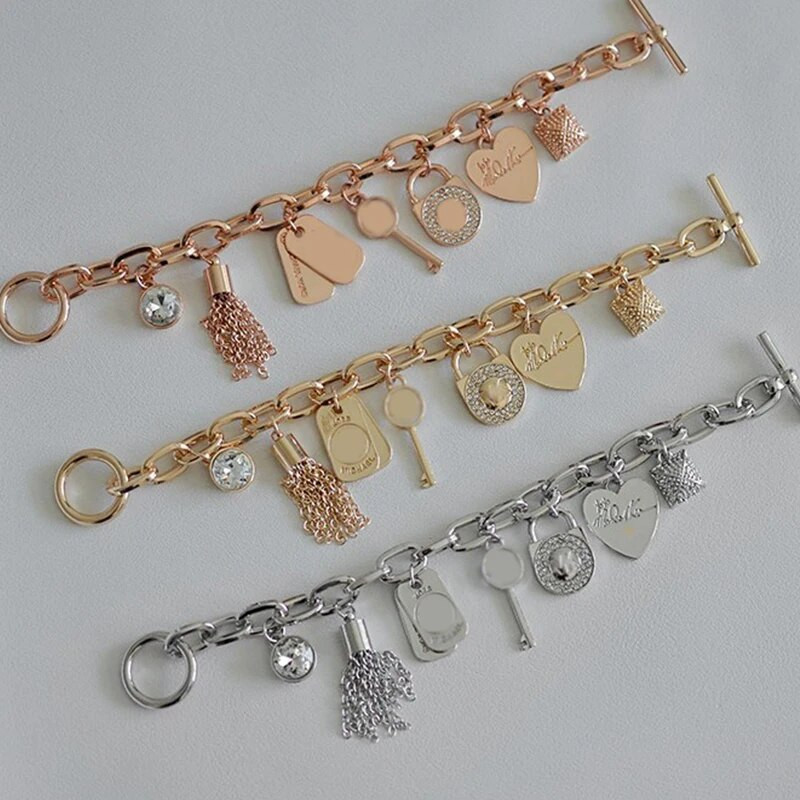 rese Heart Beetle Charm Narukvice Narukvice za žene Narukvica zlatne boje Lanac od austrijskog kristala Pulseras