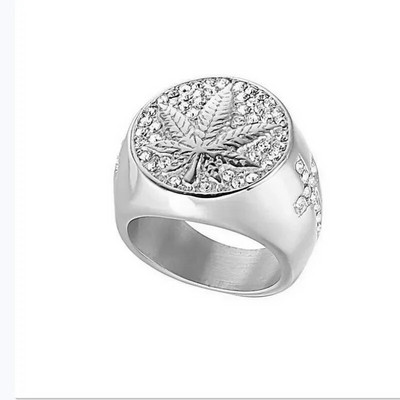 Klasikinis vyriškas žiedas paauksuota spalva Dominuojanti kvadrato kirpimo balta cirkonio Vestuvinė verslo pirštų žiedas vyrams Madingi papuošalai