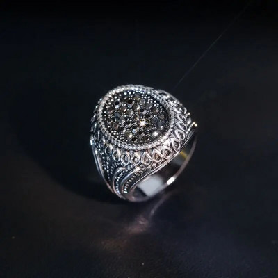 Klasikinis vyriškas žiedas paauksuota spalva Dominuojanti kvadrato kirpimo balta cirkonio Vestuvinė verslo pirštų žiedas vyrams Madingi papuošalai