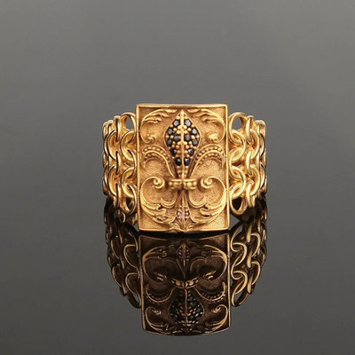 Klasikinis vyriškas žiedas paauksuota spalva Dominuojanti kvadrato kirpimo balta cirkonio Vestuvinė verslo pirštų žiedas vyrams Madingi papuošalai