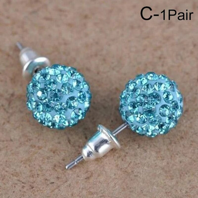 10 mm okrugle naušnice s vještačkim dijamantima za žene, modni nakit, kristalne perle s vještačkim dijamantima, naušnice s nitnama, ženski nakit, darovi