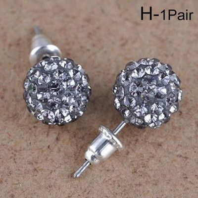 10 mm okrugle naušnice s vještačkim dijamantima za žene, modni nakit, kristalne perle s vještačkim dijamantima, naušnice s nitnama, ženski nakit, darovi