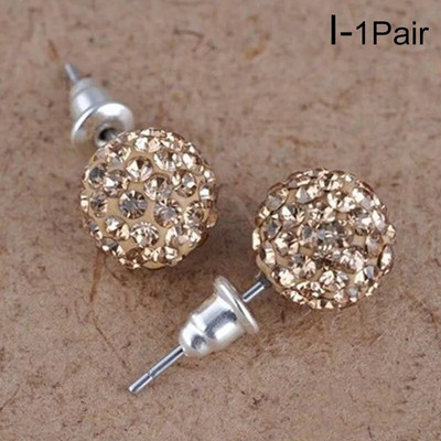 10 mm okrugle naušnice s vještačkim dijamantima za žene, modni nakit, kristalne perle s vještačkim dijamantima, naušnice s nitnama, ženski nakit, darovi