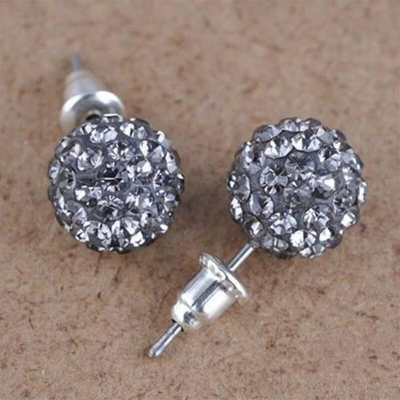 10 mm okrugle naušnice s vještačkim dijamantima za žene, modni nakit, kristalne perle s vještačkim dijamantima, naušnice s nitnama, ženski nakit, darovi