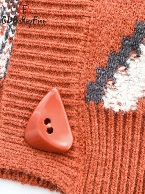 Jesen Zima Ženski preveliki kardigani Debeli topli gornji dio dugih rukava U korejskom stilu s gumbima Dijamantni ležerni pleteni pulover za žene