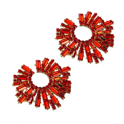 1 pora susegtų auskarų Saulėgrąžos formos įvairiaspalviai krištoliniai papuošalai Vintažiniai bohemiški auskarai paplūdimiui