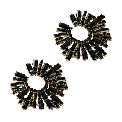 1 pora susegtų auskarų Saulėgrąžos formos įvairiaspalviai krištoliniai papuošalai Vintažiniai bohemiški auskarai paplūdimiui