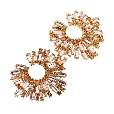 1 pora susegtų auskarų Saulėgrąžos formos įvairiaspalviai krištoliniai papuošalai Vintažiniai bohemiški auskarai paplūdimiui