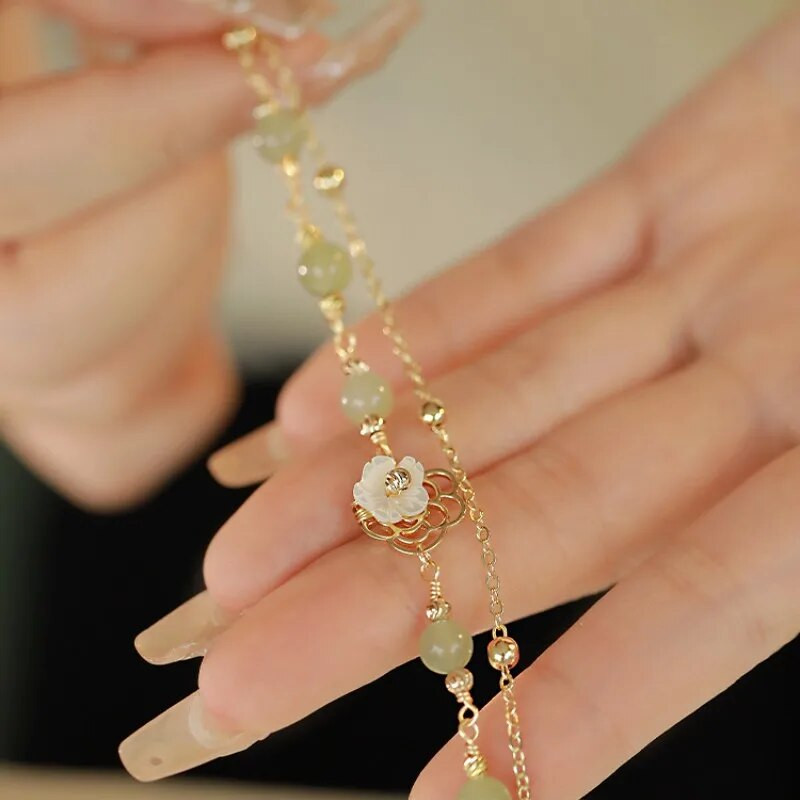 2023. gada jauna mode unikāls dizains, elegants, izsmalcināts divslāņu ziedu rokassprādzes, sieviešu rotaslietas ballīte, augstākās kvalitātes dāvanu vairumtirdzniecība