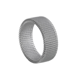 8 мм мъжки пръстени Мрежесто тъкане Деформируеми титаниеви стоманени пръстени за жени Бижута Годежни сватбени аксесоари