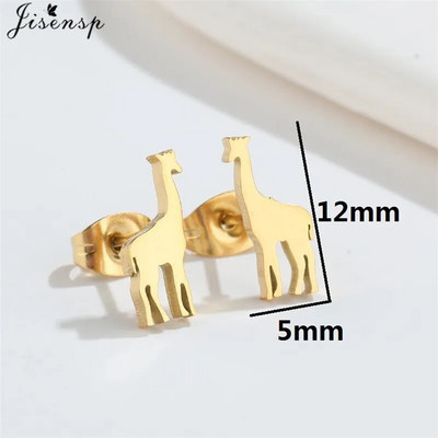 Minimalističke naušnice sa životinjama, crni nehrđajući čelik, dinosaurus, zec, lavlji uši, za žene, djecu, puževe naušnice, piercing, punk darovi