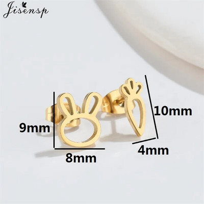 Minimalističke naušnice sa životinjama, crni nehrđajući čelik, dinosaurus, zec, lavlji uši, za žene, djecu, puževe naušnice, piercing, punk darovi