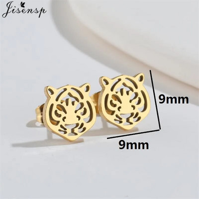 Minimalističke naušnice sa životinjama, crni nehrđajući čelik, dinosaurus, zec, lavlji uši, za žene, djecu, puževe naušnice, piercing, punk darovi