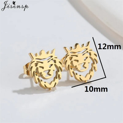 Minimalističke naušnice sa životinjama, crni nehrđajući čelik, dinosaurus, zec, lavlji uši, za žene, djecu, puževe naušnice, piercing, punk darovi