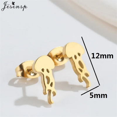Minimalističke naušnice sa životinjama, crni nehrđajući čelik, dinosaurus, zec, lavlji uši, za žene, djecu, puževe naušnice, piercing, punk darovi