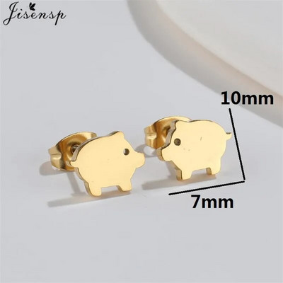 Minimalističke naušnice sa životinjama, crni nehrđajući čelik, dinosaurus, zec, lavlji uši, za žene, djecu, puževe naušnice, piercing, punk darovi