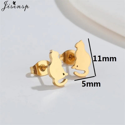 Minimalističke naušnice sa životinjama, crni nehrđajući čelik, dinosaurus, zec, lavlji uši, za žene, djecu, puževe naušnice, piercing, punk darovi