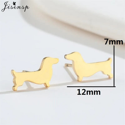 Minimalističke naušnice sa životinjama, crni nehrđajući čelik, dinosaurus, zec, lavlji uši, za žene, djecu, puževe naušnice, piercing, punk darovi