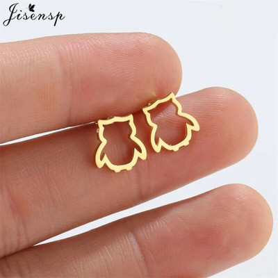 Minimalističke naušnice sa životinjama, crni nehrđajući čelik, dinosaurus, zec, lavlji uši, za žene, djecu, puževe naušnice, piercing, punk darovi