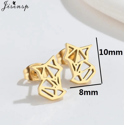 Minimalističke naušnice sa životinjama, crni nehrđajući čelik, dinosaurus, zec, lavlji uši, za žene, djecu, puževe naušnice, piercing, punk darovi