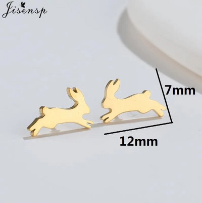 Minimalističke naušnice sa životinjama, crni nehrđajući čelik, dinosaurus, zec, lavlji uši, za žene, djecu, puževe naušnice, piercing, punk darovi