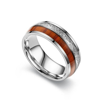 8 мм класически мъжки пръстени Shell Титаниева стомана Годишнина Годеж Сватба Сплав Реколта Семпла жена Подаръци за рожден ден