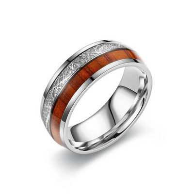8 мм класически мъжки пръстени Shell Титаниева стомана Годишнина Годеж Сватба Сплав Реколта Семпла жена Подаръци за рожден ден