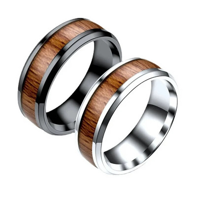Класически мъжки пръстени Зърнеста неръждаема стомана Модни бижута Годеж Годишнина от сватба Мъжки подаръци за рожден ден